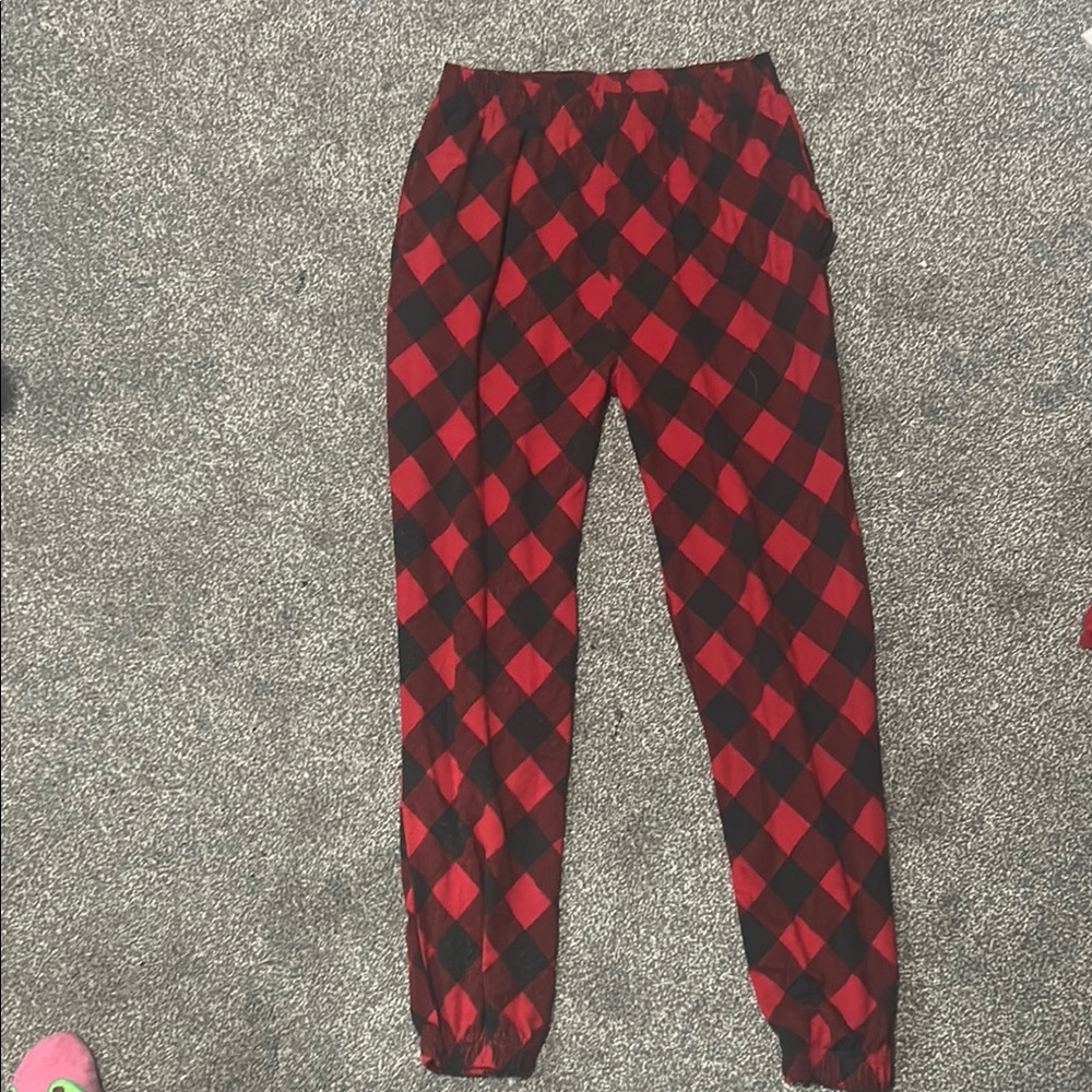 Kids Red and Black Checkered Bottoms